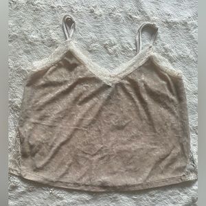 Cropped velvet camisole